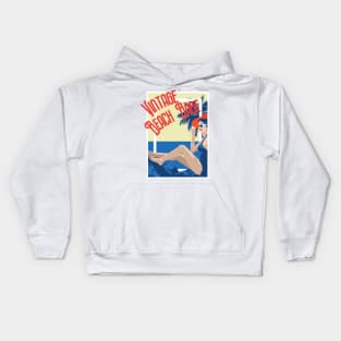 Vintage Beach Babe Kids Hoodie